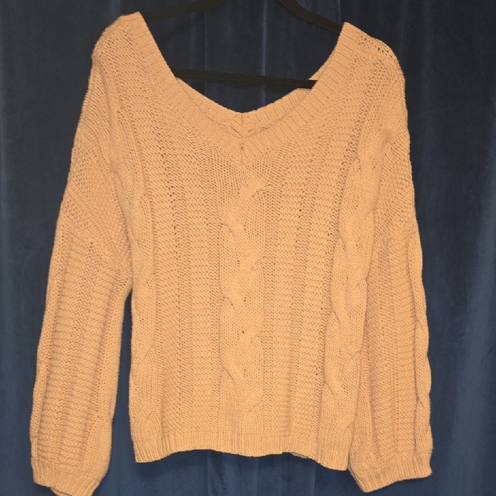 Cozy Cable Knit Cotton blend Sweater - Blush